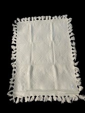 Yellow Baby Blanket With Fringe Made In Italy 100 Acrylic 45" X 34"