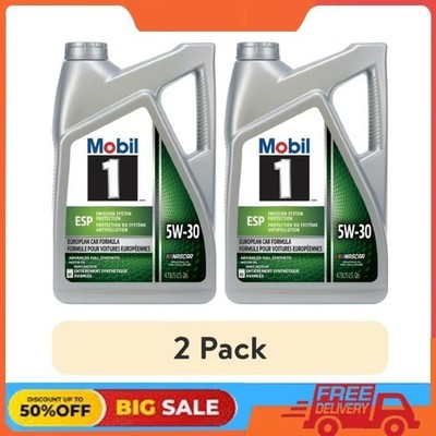 (2 pack) Mobil 1 ESP European Car Formula Full Synthetic Motor Oil 5W-30, 5 Qt