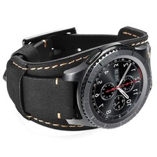 22mm Leather Cuff Watch Band for Samsung Galaxy Watch 46mm Watch 3 45mm Gear S3