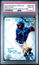 2021 BOWMAN STERLING PRSPCT AUTOS SPECKLE REFRACTOR ERICK PENA 60/99 PSA 10 AUTO