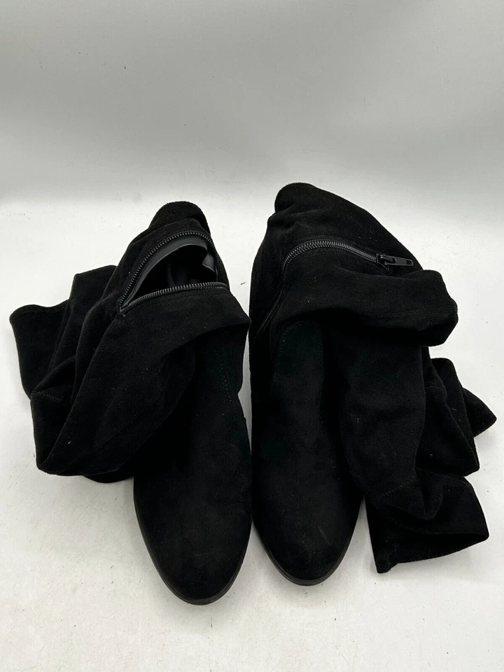 Unisa Ridding Boot Women's Sz 8.5 Black Suede Knee High Block Heel Zip - Image 3 of 4