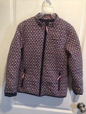 Vineyard Vines Martha s Vineyard Girls Quilted Pink/Navy Zip Jacket L 14-16