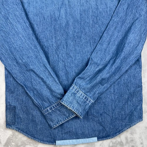 Camisa vaquera LEVI’S perla a presión para hombre manga media larga azul occidental muestra resistente - Imagen 9 de 24