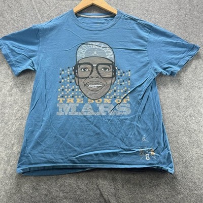 Jordan Shirt Mens L Blue The Son Of Mars Graphic Tee Tagless Crewneck Logo