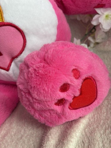 14 Zoll großer Secret Care Bär verschlossen Herz rosa Top Zustand  - Bild 5 von 13