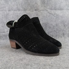 Crown Vintage Shoes Womens 7 Booties Fashion Perforated Leather Telsa Black Zip