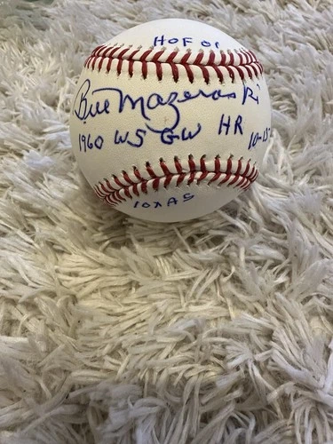 Bill Mazeroski Signed Baseball With many Inscriptions