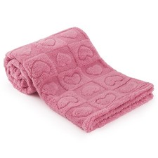 30x39 Inch Deep Pink Heart Checkered Baby Blanket Fleece Soft Toddler