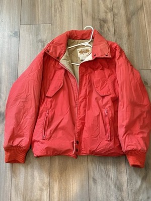 Vintage Eagle Pass, Heavy Duty Puffer jacket, Red And Tan, Men s Large Jacket