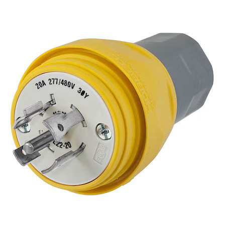 Hubbell Wiring Device-Kellems Hbl26w82 Watertight Locking Plug, L22-20P, 20 A,