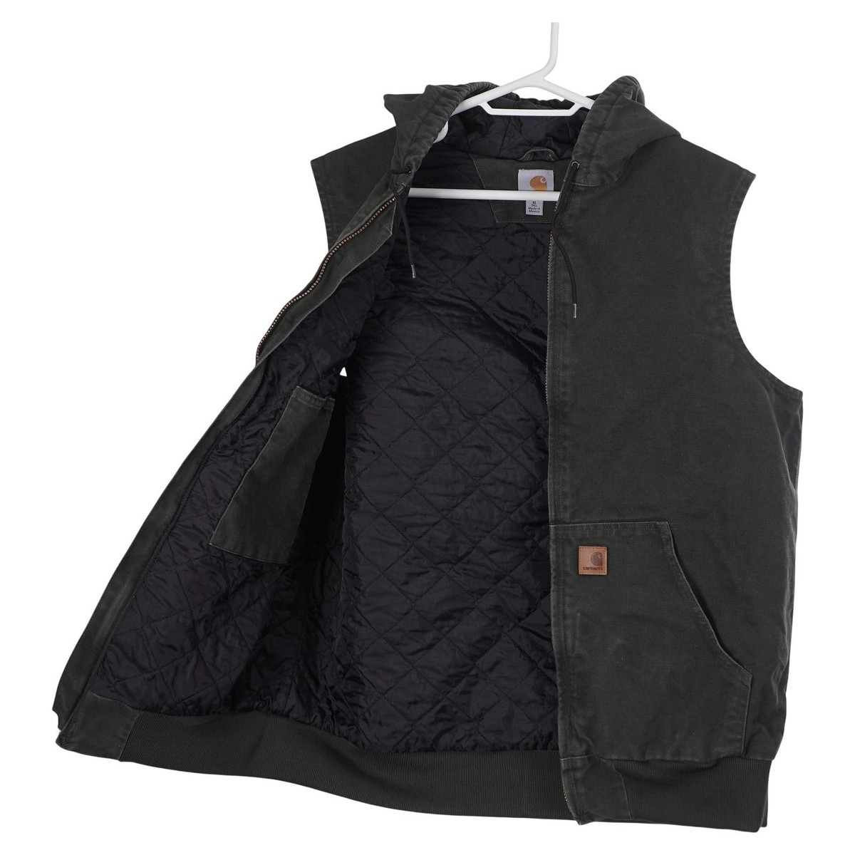 Carhartt 100121 Hooded Active Vest XL Tall Green Cotton Duck