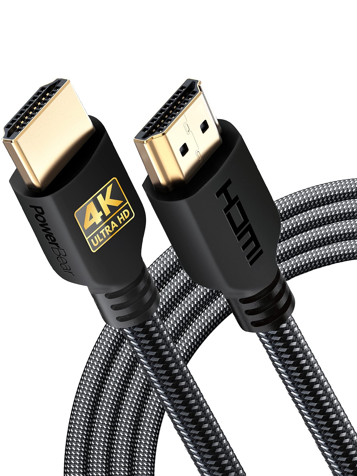 4K HDMI Cable 10ft 2-Pack High Speed Braided Nylon Gold Connectors-image