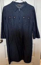 Women s Dark Denim Dress, Size Large