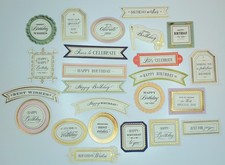 24 pc Anna Griffin UNISEX BIRTHDAY GREETINGS Dimensional Sentiments Stickers