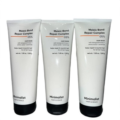 3 PACK Minimalist Maleic Bond Repair Complex Hair Treatment Mask 7.05oz -RK1