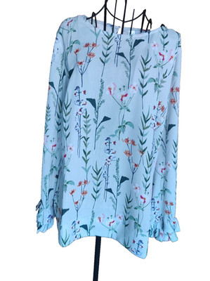 Bluse Tunika S Alba Moda Rüschenbündchen Langarm