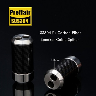 HIFI Carbon fiber Audio Pants Y Splitter RCA Cable Speaker Cord Wire