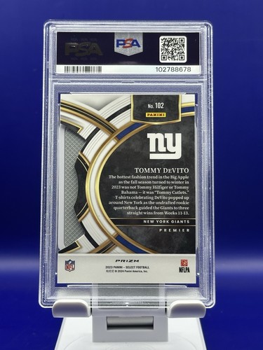 2023 Panini Select #102 Tommy Devito DIE-CUT Black & Red Prizm PSA 10 POP 1 - Picture 2 of 3