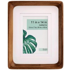Handcrafted Solid Wood Picture Frame with Mat for Wall or Tabletop Display, P...