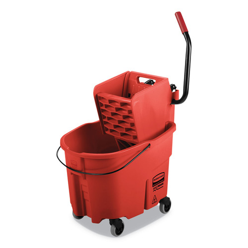 Rubbermaid WaveBrake 2.0 Bucket/Wringer Combos Side-Press 35 qt Plastic Red