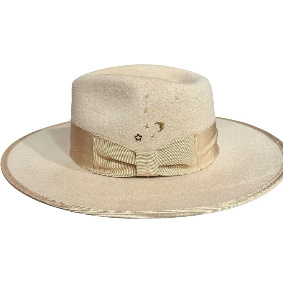 NUEVO CON ETIQUETAS Free People x Wyeth Atlas Sombrero de Lana Adornado Avena Celestial Bohemio Foto 2 de 4