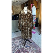 Vintage 60s leopard print plush coat
