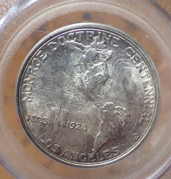 1923 S Monroe Commemorative Silver Half Dollar 50C PCGS MS62 C2 - Image 4 of 4