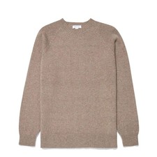 Sunspel Lambswool Crew Neck Sandstone