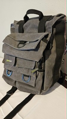 Backpack Camera Bag, ''Evecase'' Back Pack w/ 14'' Laptop Sleeve Denim/Canvas style