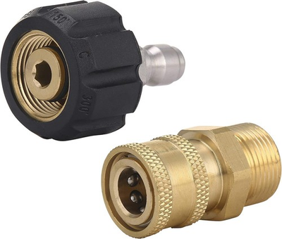 #ad M22 14mm to 1 4 Inch Quick Connect Pressure Washer Adapter Set Brass $18.99