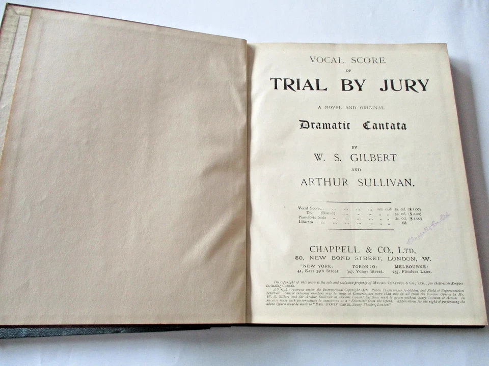 Vocal Scores of the Trial By Jury, HMS Pinafore & Mikado by Gilbert & Sullivan - Image 2 of 4