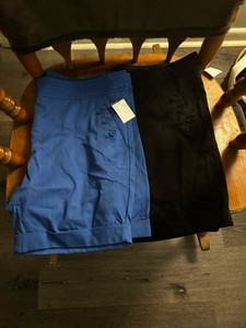 Two Pairs Women’s Size 14 Shorts Black And Royal Blue