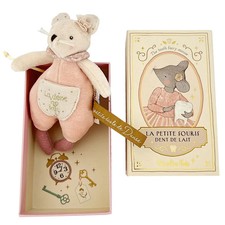 Moulin Roty La Petite  cole de Danse Milk Tooth Mouse Plush Keepsake Toy