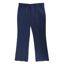 70s navy blue textured polyester pants 1970s vintage All Seasons Leisurewear