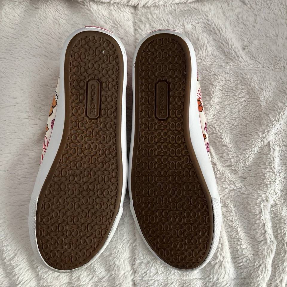 Zapatillas COACH Poppy Barrett Win’s de Lona Cuero Floral Rosa/Naranja/Blanco 7.5B Foto 2 de 4