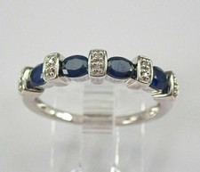2Ct Oval Cut Lab Created Blue Sapphire Wedding Band Ring 14K White Gold Plated