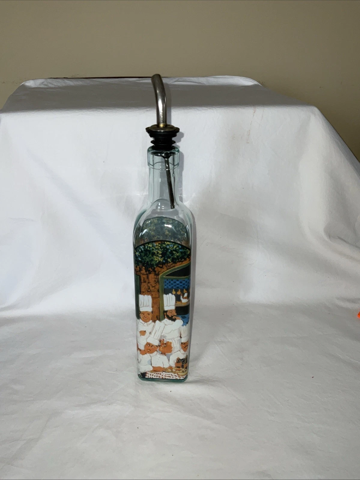 Guy Buffet Square Glass Oil & Vinegar Dispenser Depicting Chefs Excellent Cond
Opens in a new window