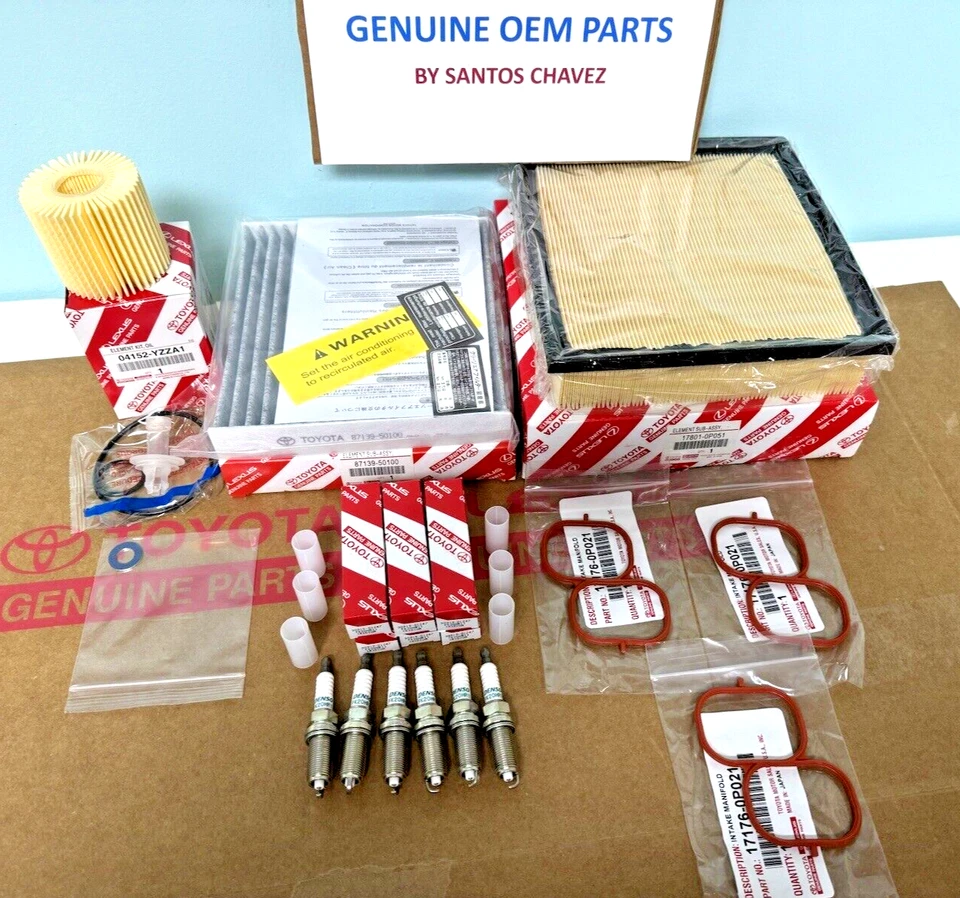 2011-16 Toyota Sienna Tune Up Kit Spark Plugs Air,Cabin&Oil Filters GENUINE OEM - Image 2 of 4