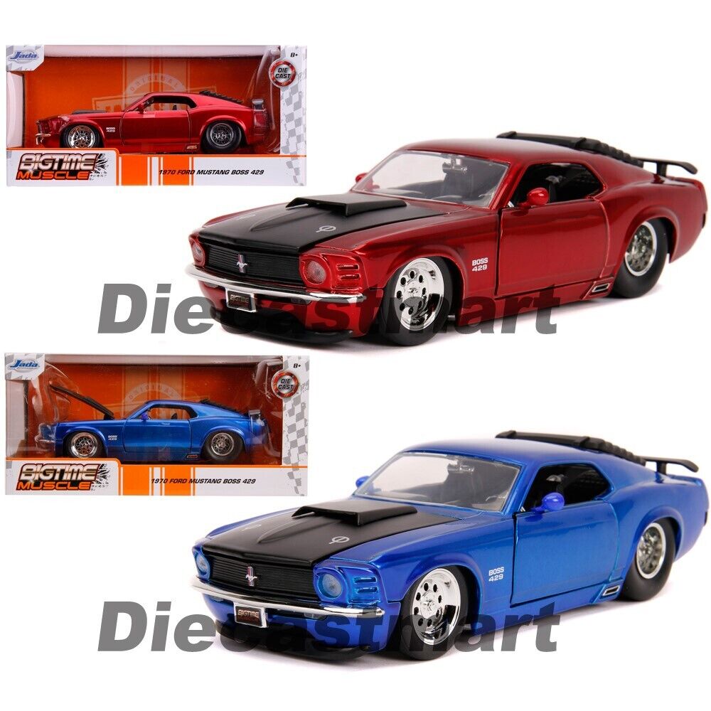 Jada 1:24 Big Time Muscle 1970 Ford Mustang Boss 429 Candy Blue / Red Diecast