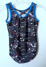 Plum Practicewear Gymnastics Leotard Cross Back Printed Multi-Color Size CL