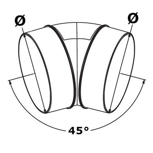 Tubo de ventilación piezas moldeadas canal redondo sistema de tuberías arco pieza en T conector Ø150 mm blanco - Imagen 11 de 11