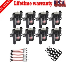 HIGH OUTPUT PERFORMANCE IGNITION COILS 8PACKS & PLUG WIRES FOR GM LQ4 LQ9 LS LS1