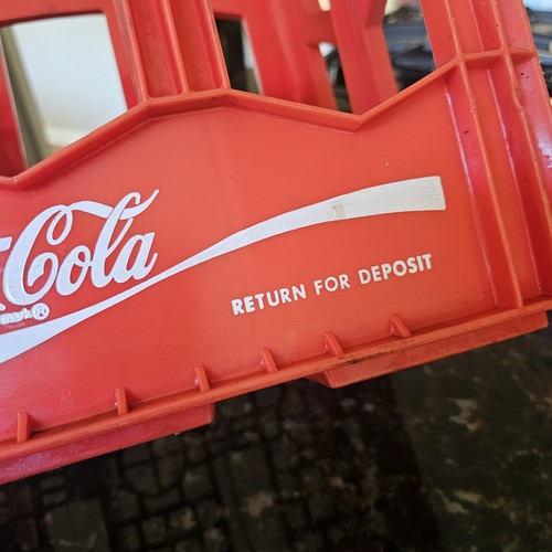 Coca-Cola Coke Red Plastic 2 Liter Bottle Carrier Case Crate Used vintage Husky - Picture 10 of 15