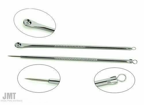 JMT Mitesser Pickel Akne Unreinheiten Komedon Nadel Extraktor Solider Stick 2-teiliges Set - Bild 1 von 8