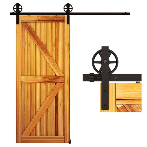 Sistema de puerta corredera CCJH accesorios de puerta corredera carril puerta individual tipo anclaje de noria - Imagen 7 de 33