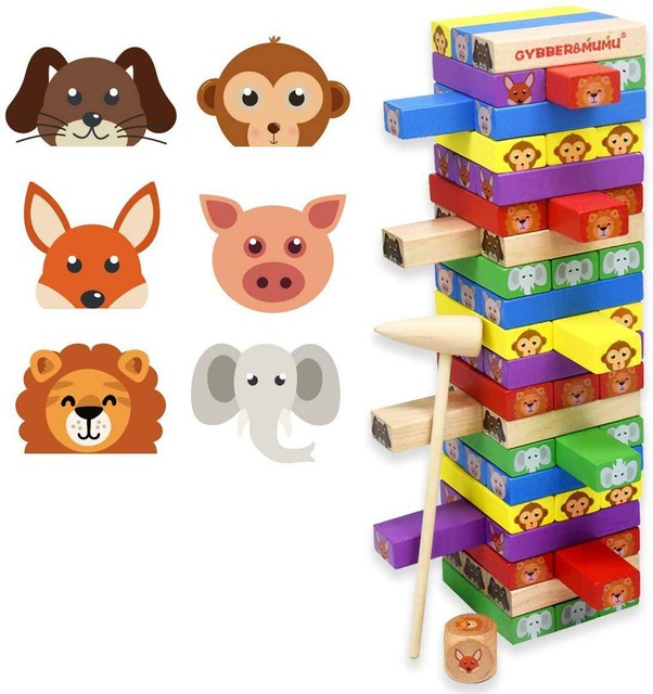 wooden animal blocks