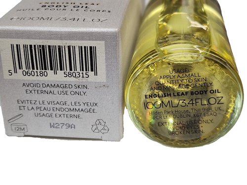 Mitchell and Peach English Growers Leaf Body Oil 3.4 fl oz Almond Vitamin E BNIB - Picture 2 of 3
