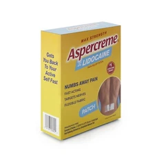 Aspercreme Max Strength w/ Lidocaine 4% Pain Patches Aventis 04116705840 BX OF 5