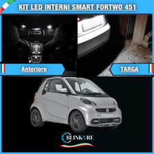 KIT FULL LED BIANCO INTERNI COMPLETO SMART FORTWO 451 6000K CANBUS + LED TARGA