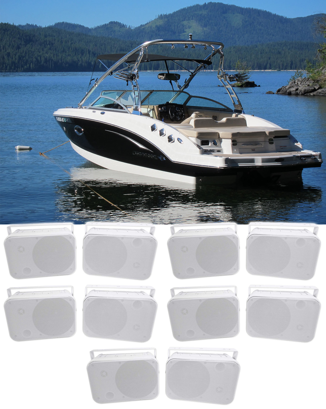 10 Морские коробчатые колонки Rockville HP65S 65 с поворотным кронштейном для лодок 50090₽